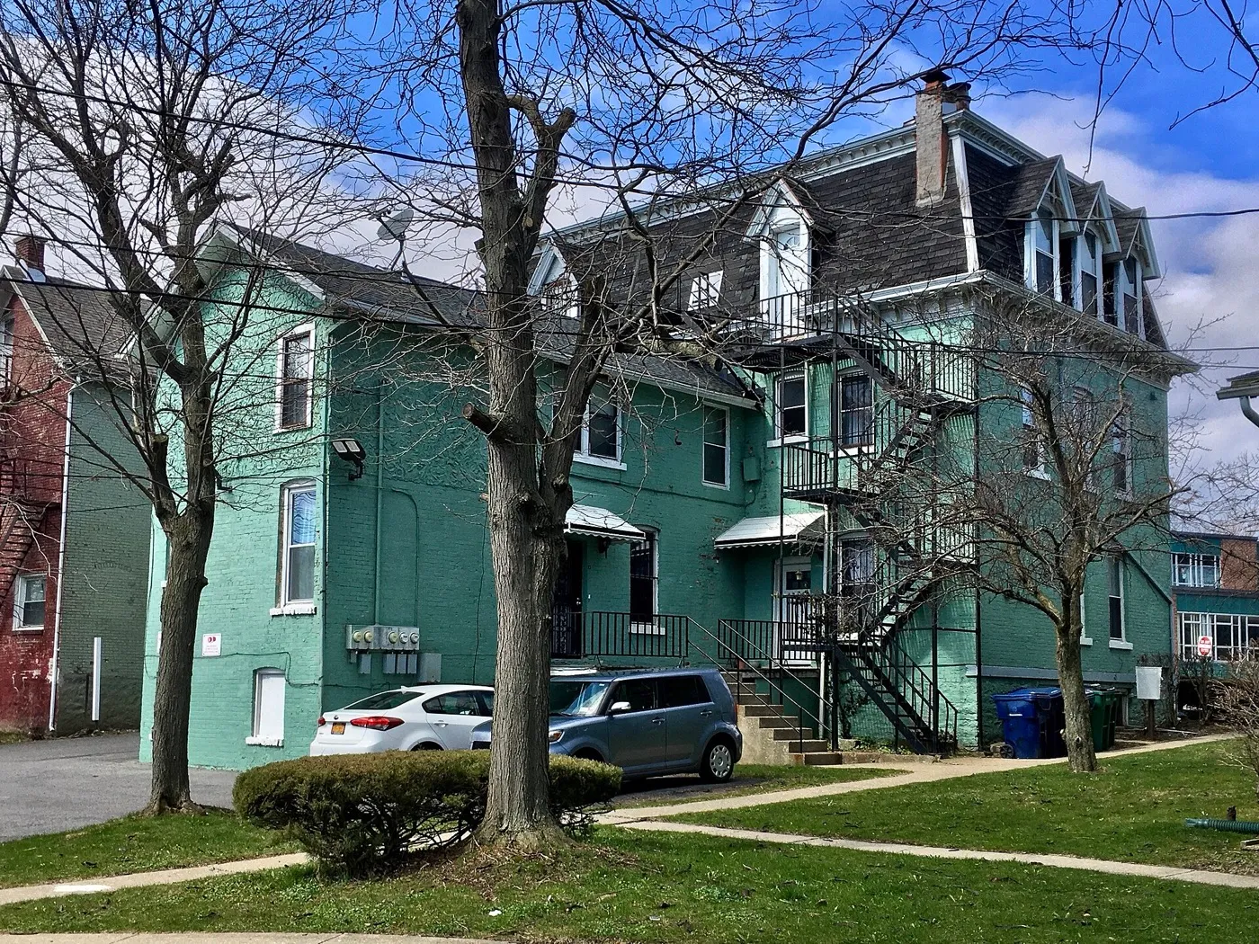 Rear of an apartment building in Buffalo, New York
